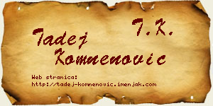 Tadej Komnenović vizit kartica